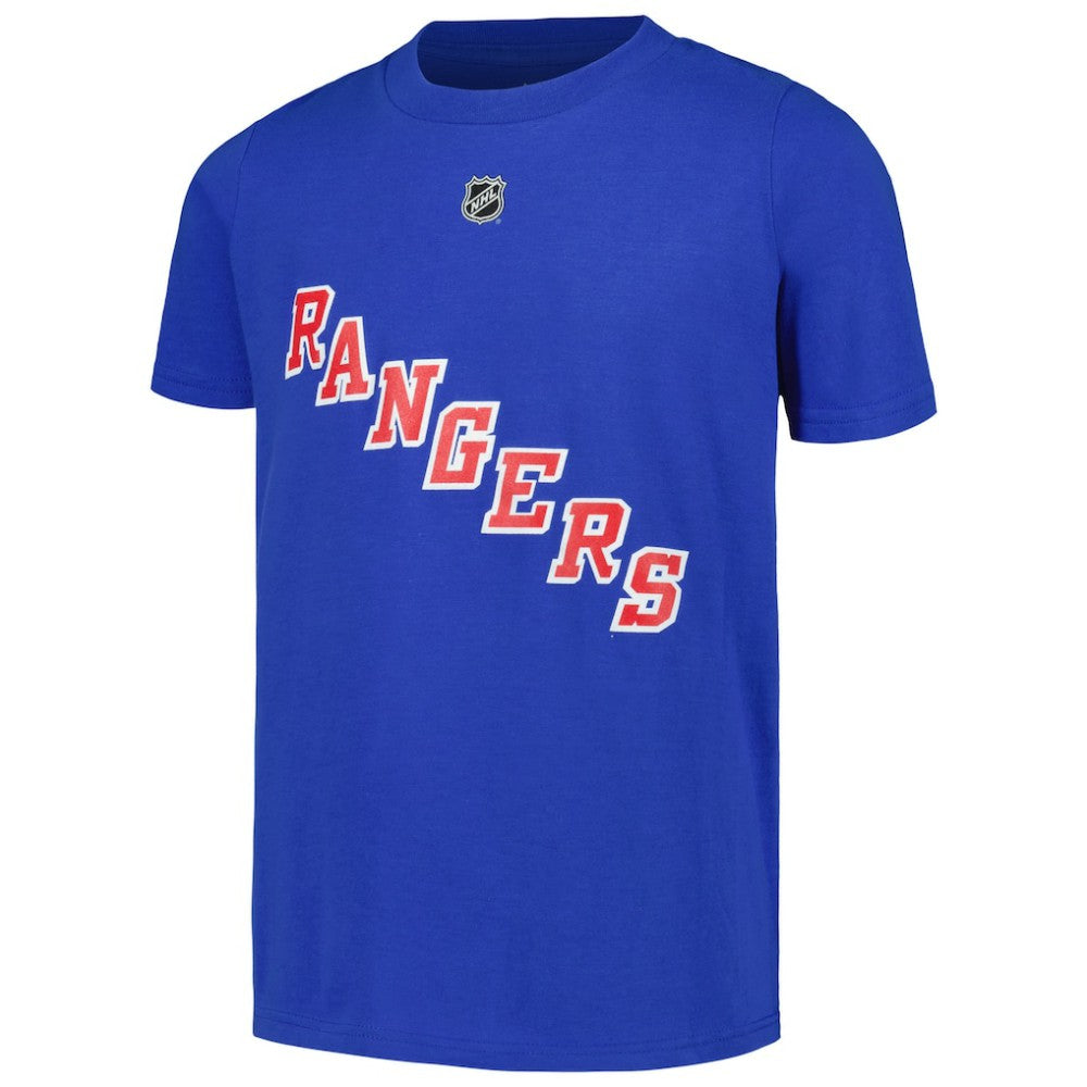 NHL Blue Igor Shesterkin New York Rangers Youth Player Name & Number T-Shirt