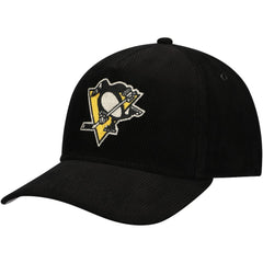 NHL Black Pittsburgh Penguins American Needle Corduroy Chain Stitch Adjustable Hat