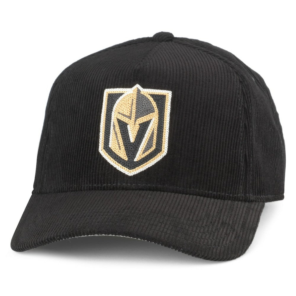 NHL Black Vegas Golden Knights American Needle Corduroy Chain Stitch Adjustable Hat