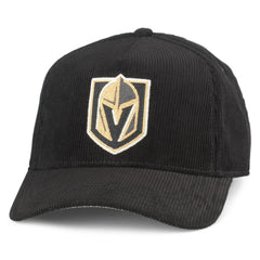NHL Black Vegas Golden Knights American Needle Corduroy Chain Stitch Adjustable Hat