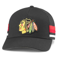 NHL Black Chicago Blackhawks American Needle HotFoot Stripes Trucker Adjustable Hat