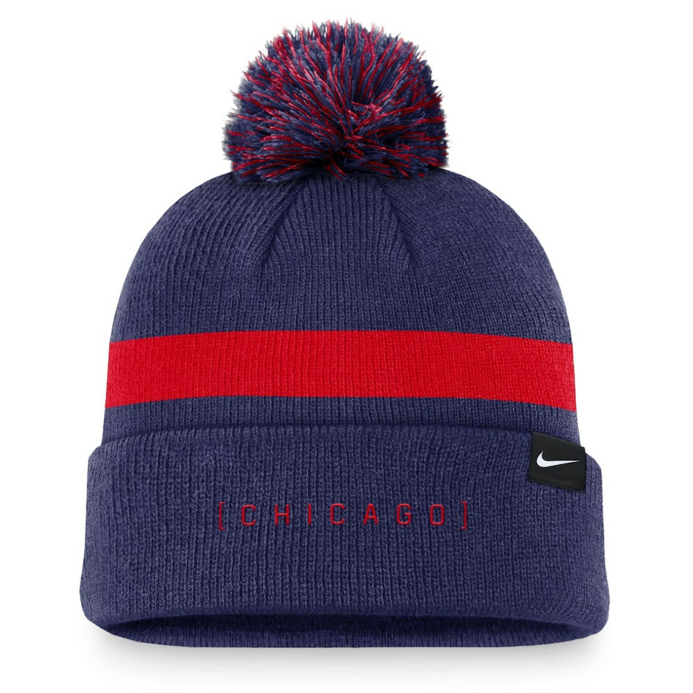 MLB Chicago Cubs Nike Hometown Peak Cuffed Knit Hat with Pom