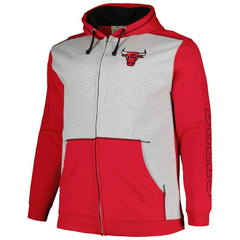 NBA Chicago Bulls Big & Tall Contrast Pieced Stitched Full-Zip Hoodie