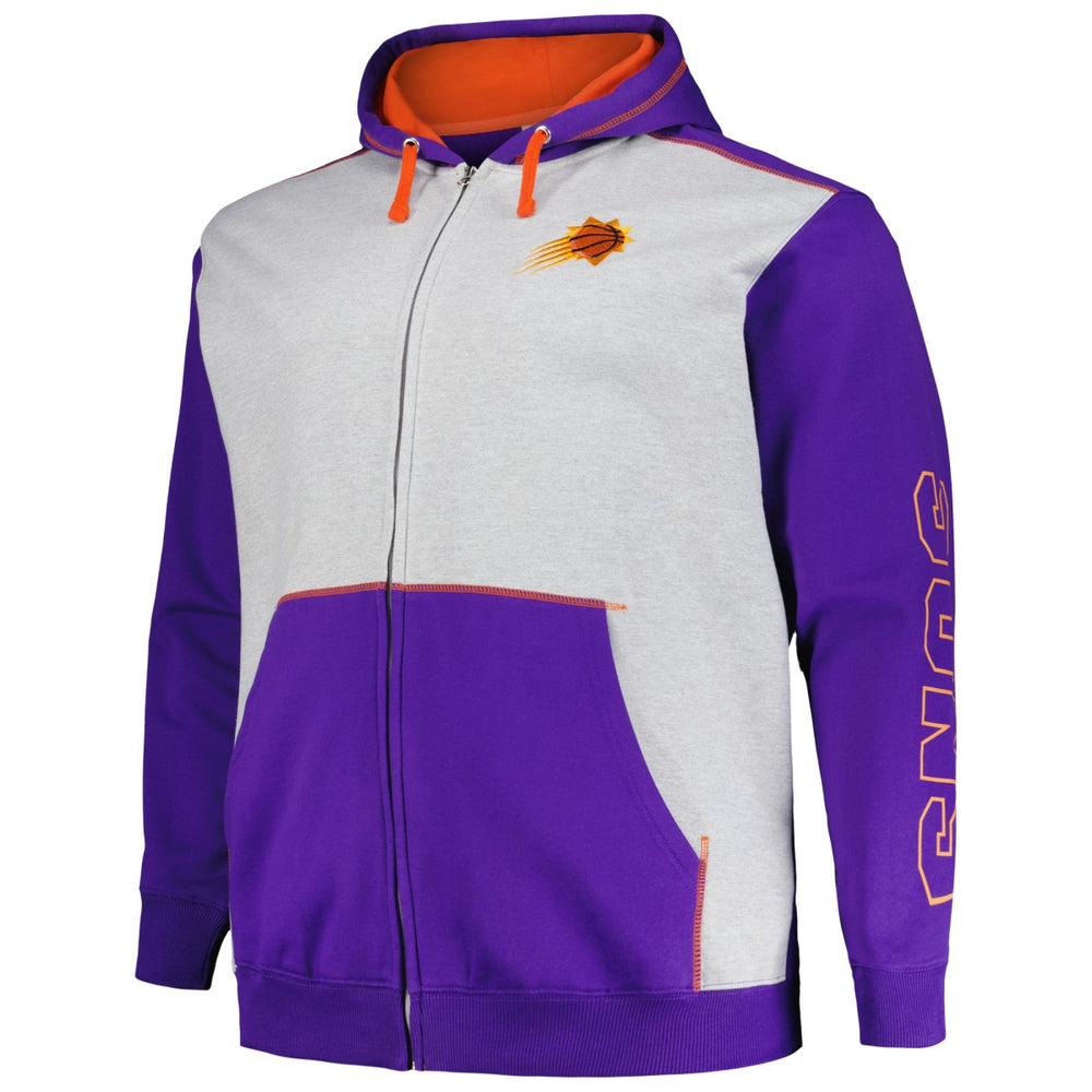 NBA Phoenix Suns Big & Tall Contrast Pieced Stitched Full-Zip Hoodie