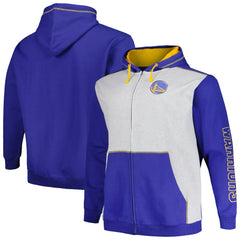 NBA Golden State Warriors Big & Tall Contrast Pieced Stitched Full-Zip Hoodie sale