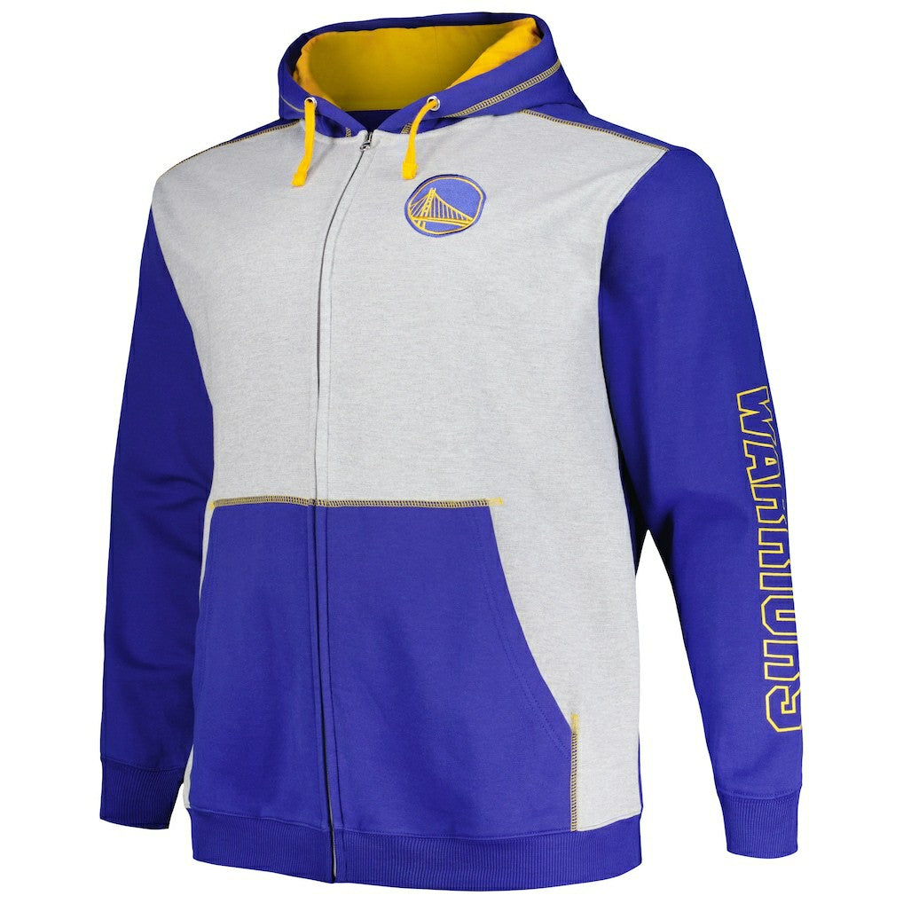 NBA Golden State Warriors Big & Tall Contrast Pieced Stitched Full-Zip Hoodie sale