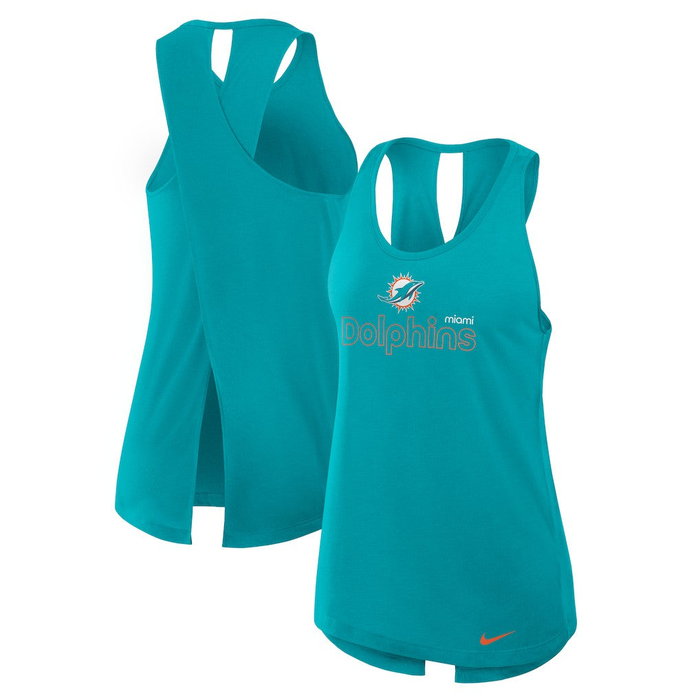 Women's Open-Back Crisscross Dri-FIT Tank Top - Miami Dolphins