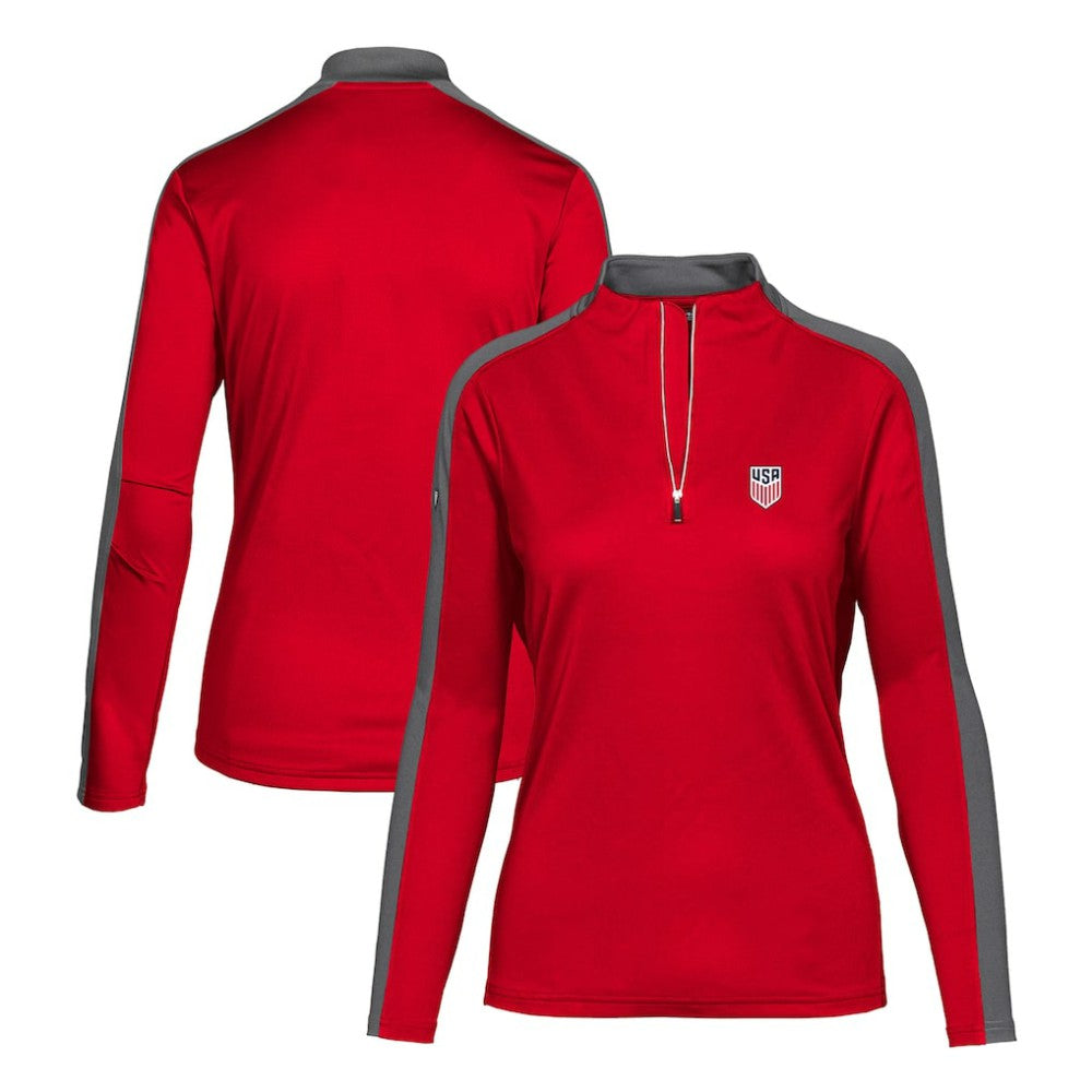 USMNT Levelwear Women's Quarter-Zip Pullover Top -  Red