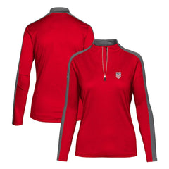 USMNT Levelwear Women's Quarter-Zip Pullover Top -  Red