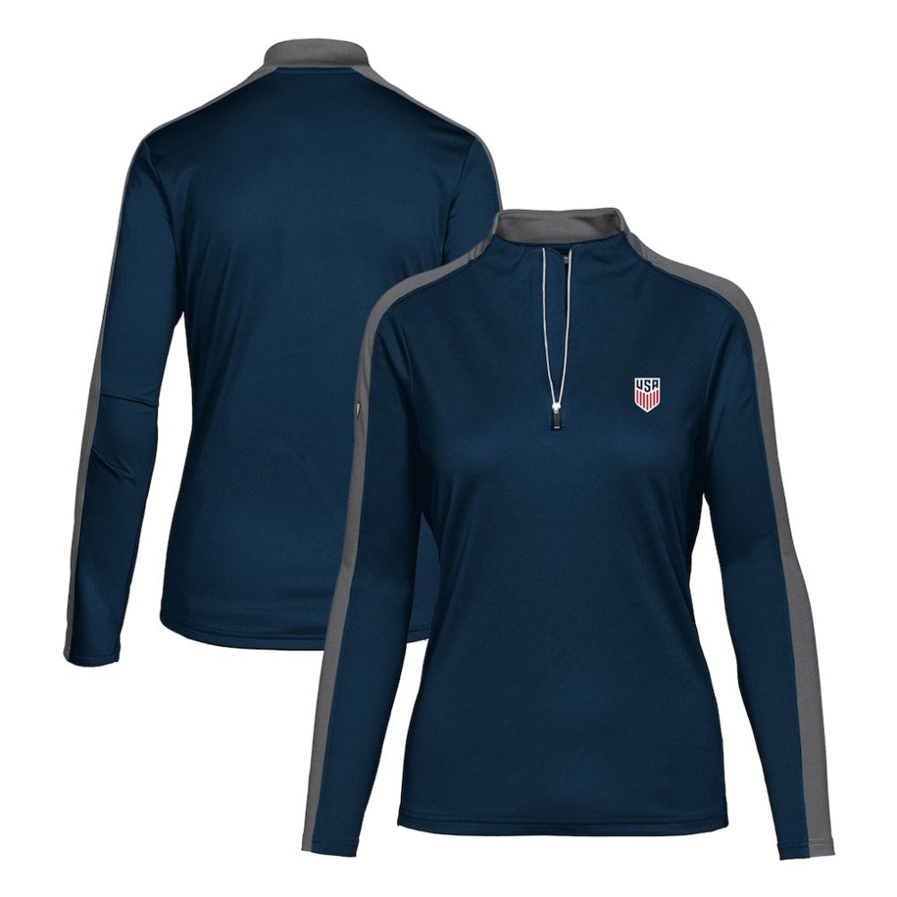 USMNT Levelwear Women's Quarter-Zip Pullover Top -  Navy