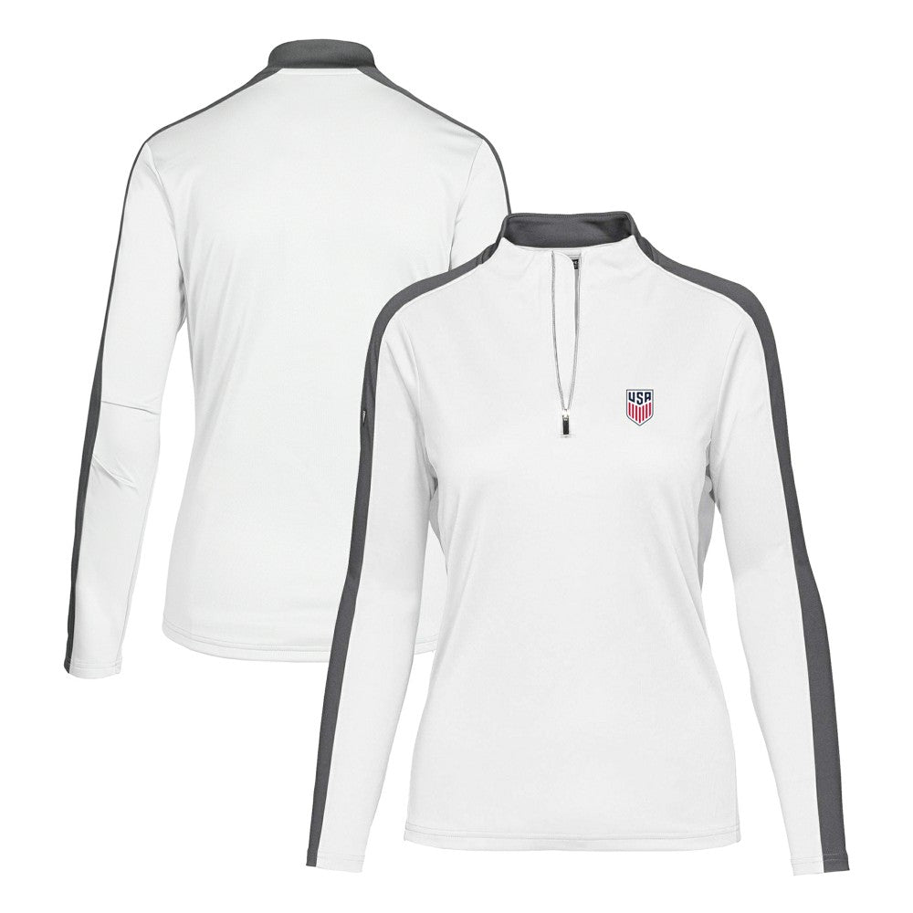 USMNT Levelwear Women's Quarter-Zip Pullover Top -  White