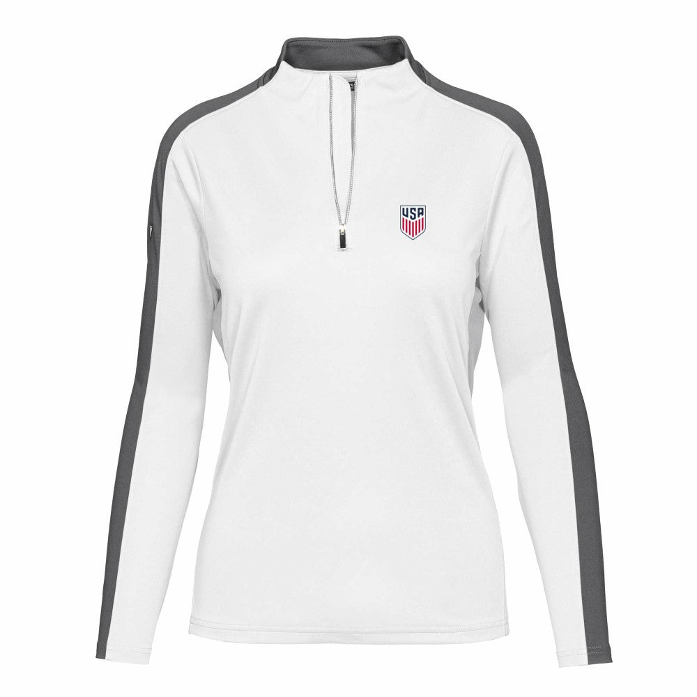 USMNT Levelwear Women's Quarter-Zip Pullover Top -  White