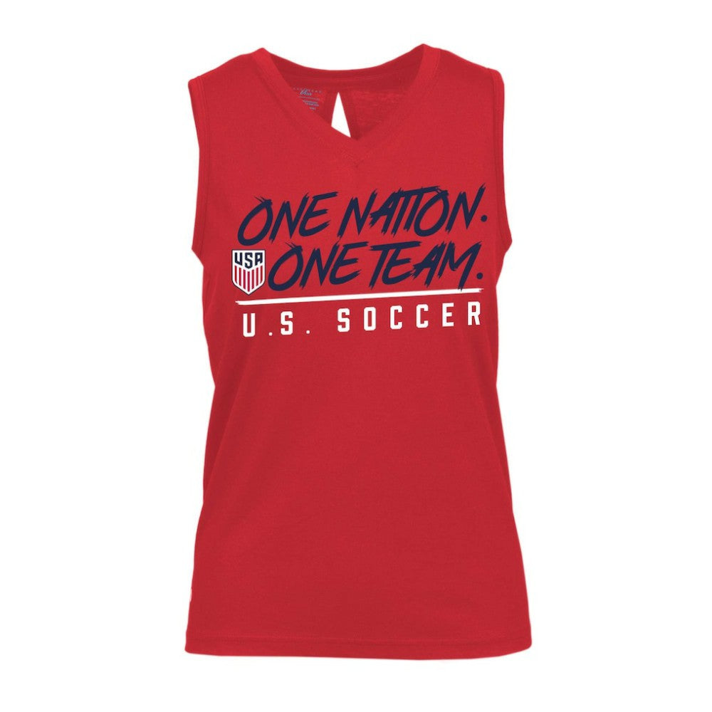 USMNT Levelwear Women's Paisley Chase V-Neck Tank Top -  Red