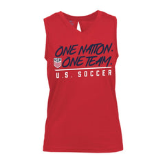 USMNT Levelwear Women's Paisley Chase V-Neck Tank Top -  Red