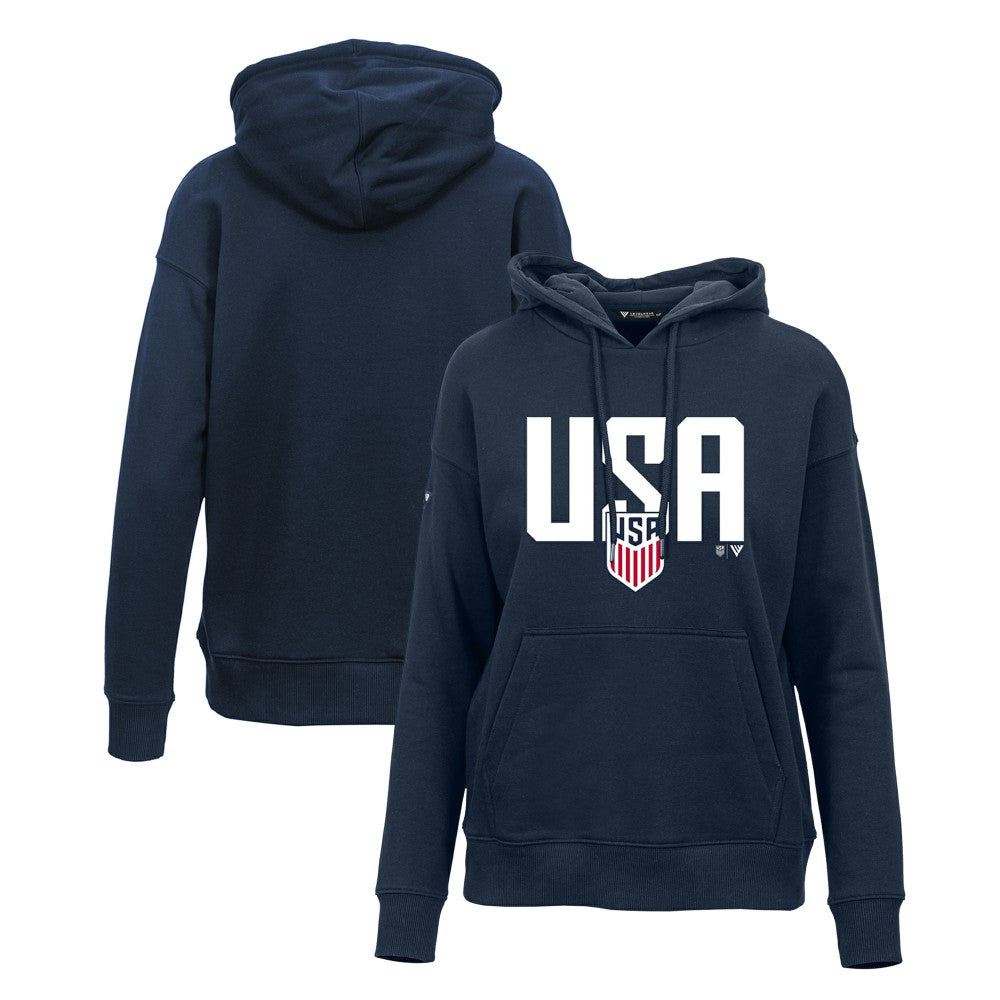 USMNT Levelwear Women's Podium Mascot Pullover Hoodie -  Navy