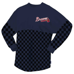MLB Atlanta Braves Fanatics Women's Checker Print Long Sleeve T-Shirt