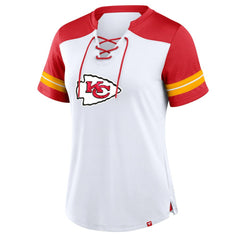 Women's Foiled Primary Lace-Up T-Shirt - Kansas City Chiefs