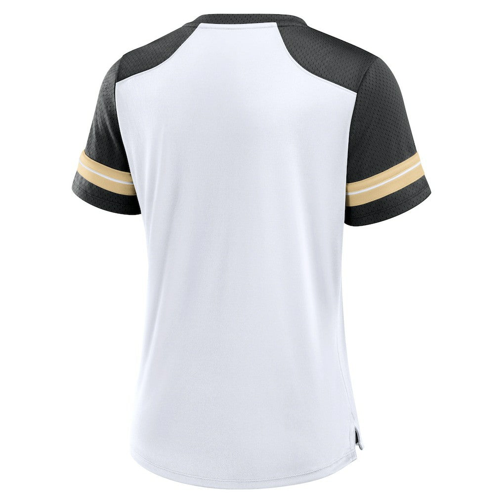Women's Foiled Primary Lace-Up T-Shirt - New Orleans Saints