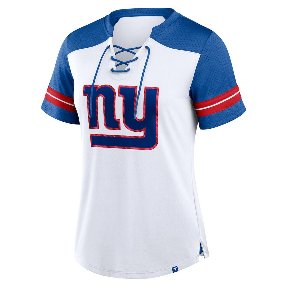 Women's Foiled Primary Lace-Up T-Shirt - New York Giants