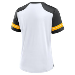 Women's Foiled Primary Lace-Up T-Shirt - Pittsburgh Steelers