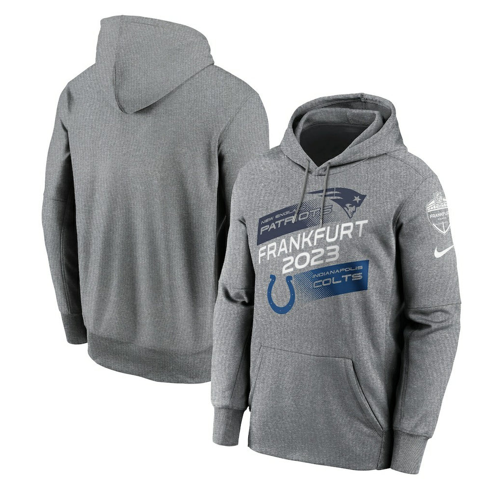 New England Patriots vs.  2023 Frankfurt Game Pullover Hoodie - Indianapolis Colts