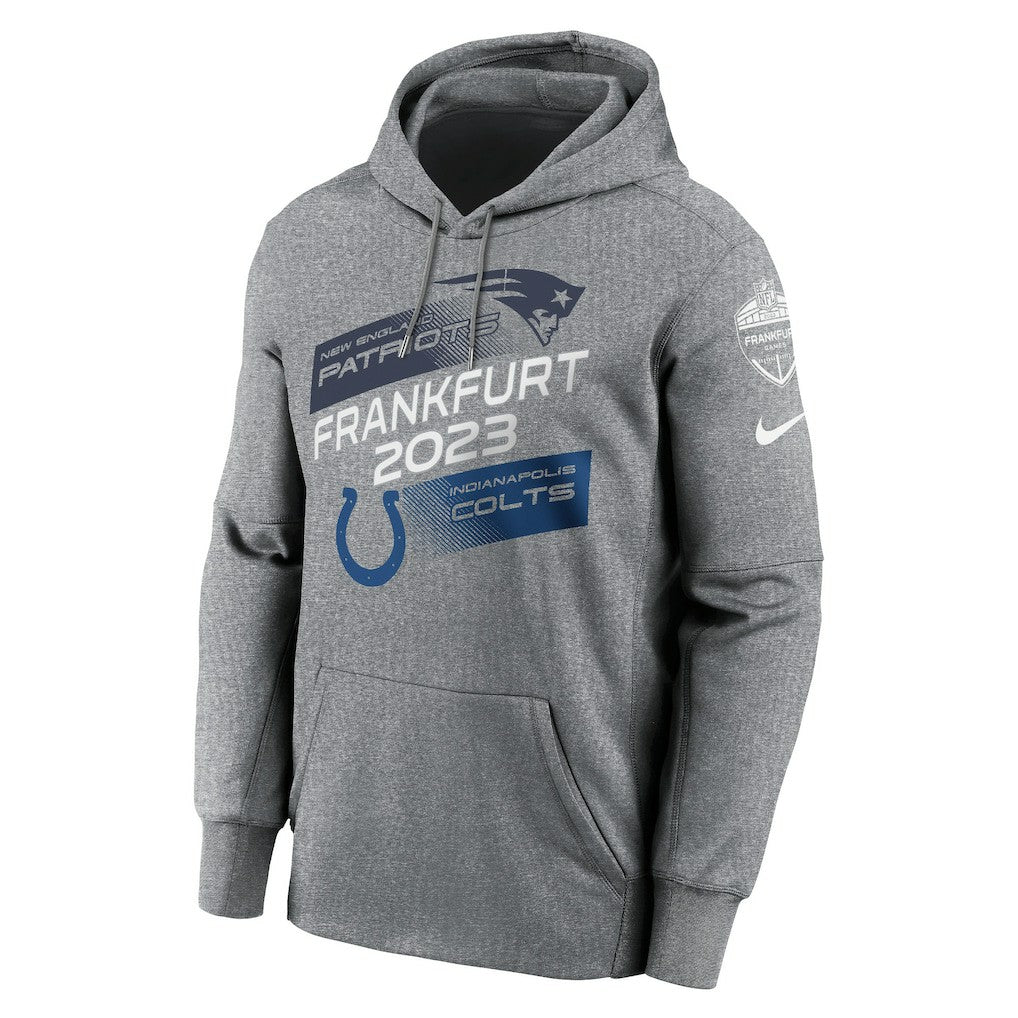 New England Patriots vs.  2023 Frankfurt Game Pullover Hoodie - Indianapolis Colts