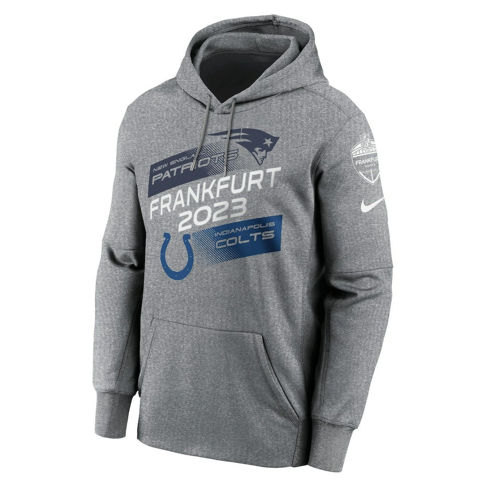 New England Patriots vs.  2023 Frankfurt Game Pullover Hoodie - Indianapolis Colts