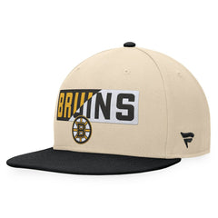 NHL Cream/Black Boston Bruins Fanatics Goalaso Snapback Hat