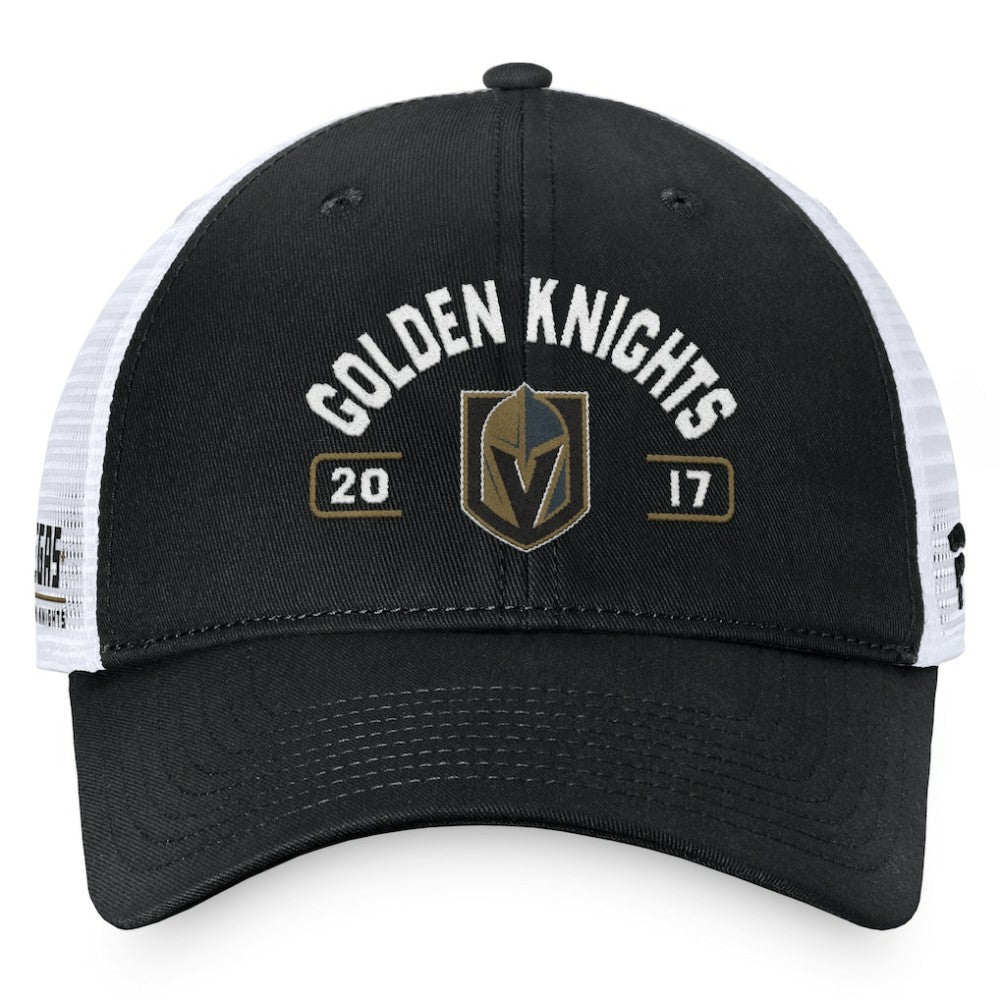NHL Black/White Vegas Golden Knights Fanatics Free Kick Trucker Adjustable Hat