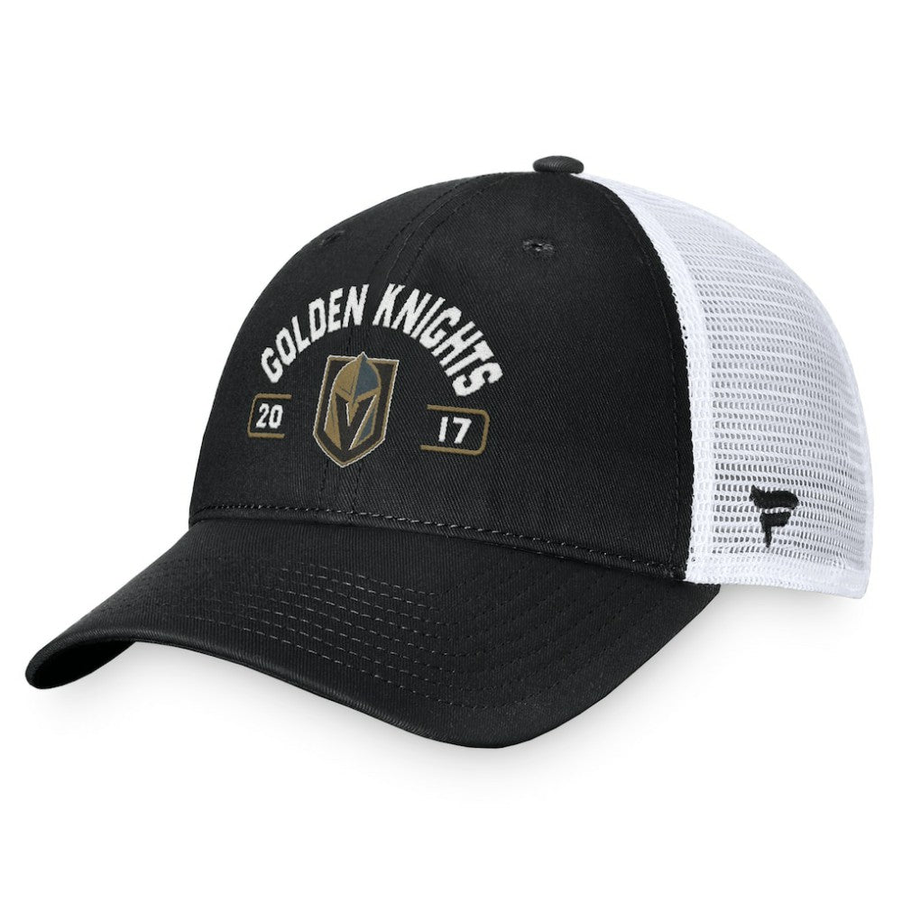 NHL Black/White Vegas Golden Knights Fanatics Free Kick Trucker Adjustable Hat