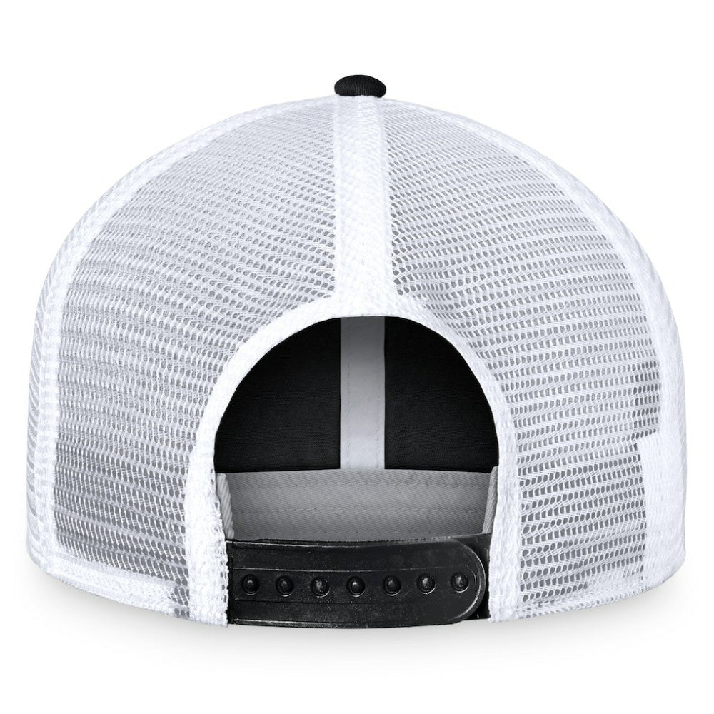 NHL Black/White Vegas Golden Knights Fanatics Free Kick Trucker Adjustable Hat