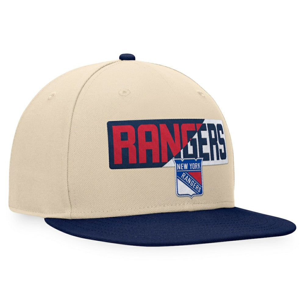 NHL Cream/Navy New York Rangers Fanatics Goalaso Snapback Hat