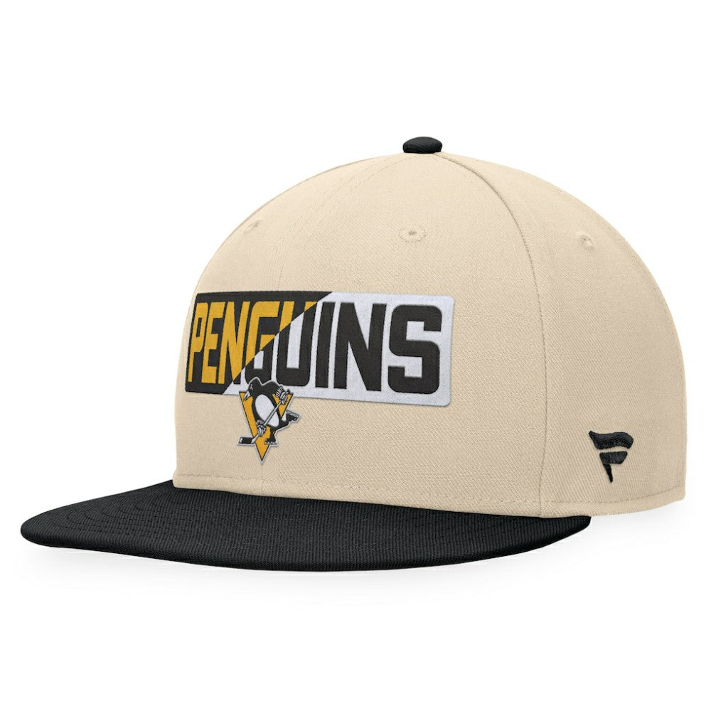 NHL Cream/Black Pittsburgh Penguins Fanatics Goalaso Snapback Hat