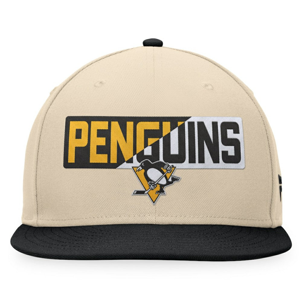 NHL Cream/Black Pittsburgh Penguins Fanatics Goalaso Snapback Hat