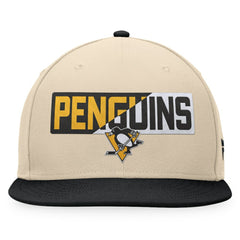 NHL Cream/Black Pittsburgh Penguins Fanatics Goalaso Snapback Hat
