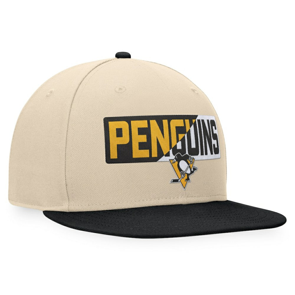 NHL Cream/Black Pittsburgh Penguins Fanatics Goalaso Snapback Hat