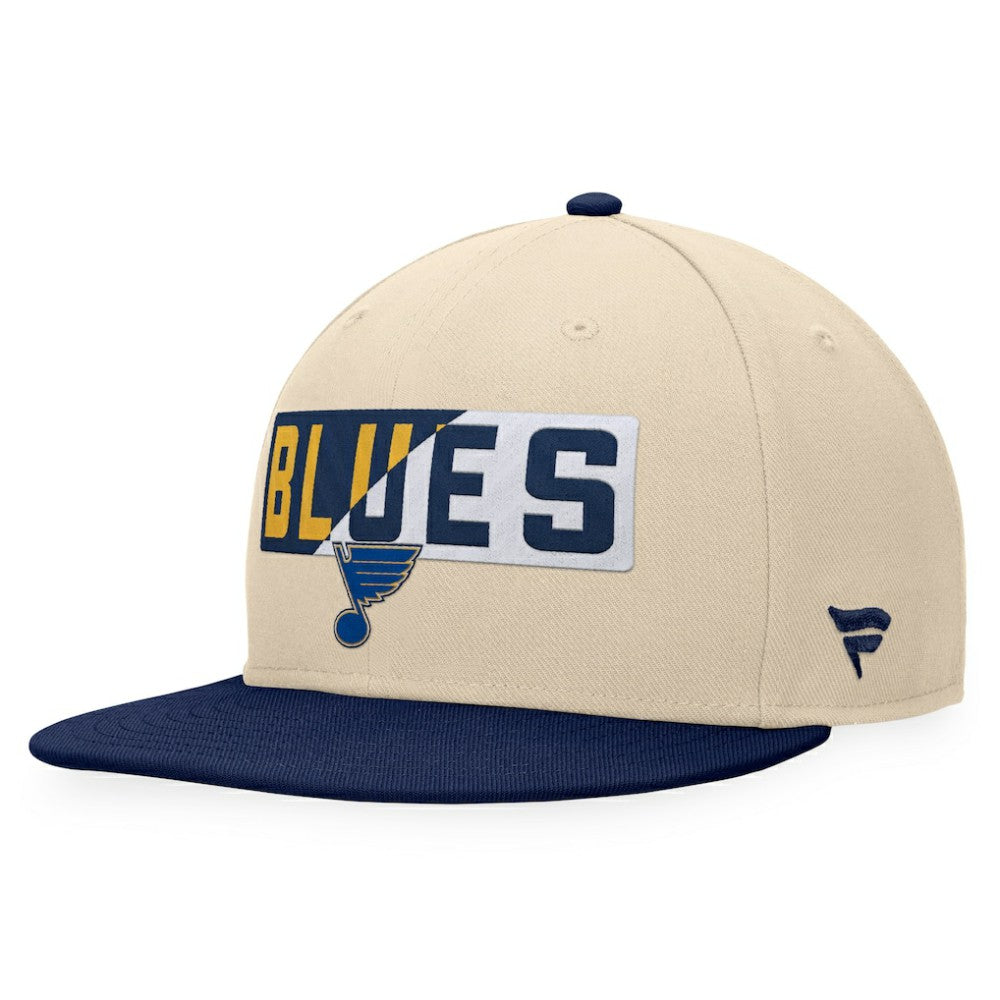 NHL Cream/Navy St. Louis Blues Fanatics Goalaso Snapback Hat
