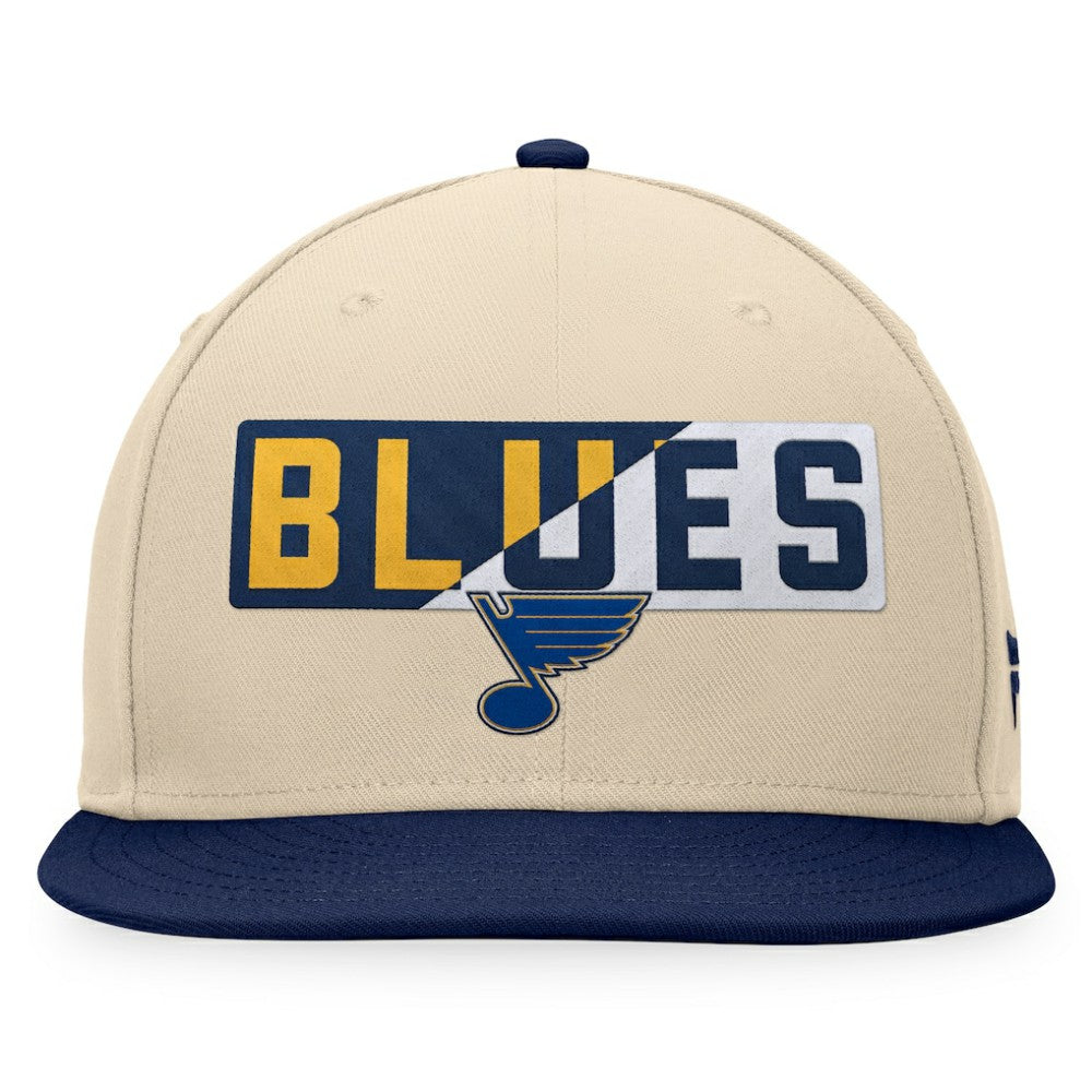 NHL Cream/Navy St. Louis Blues Fanatics Goalaso Snapback Hat