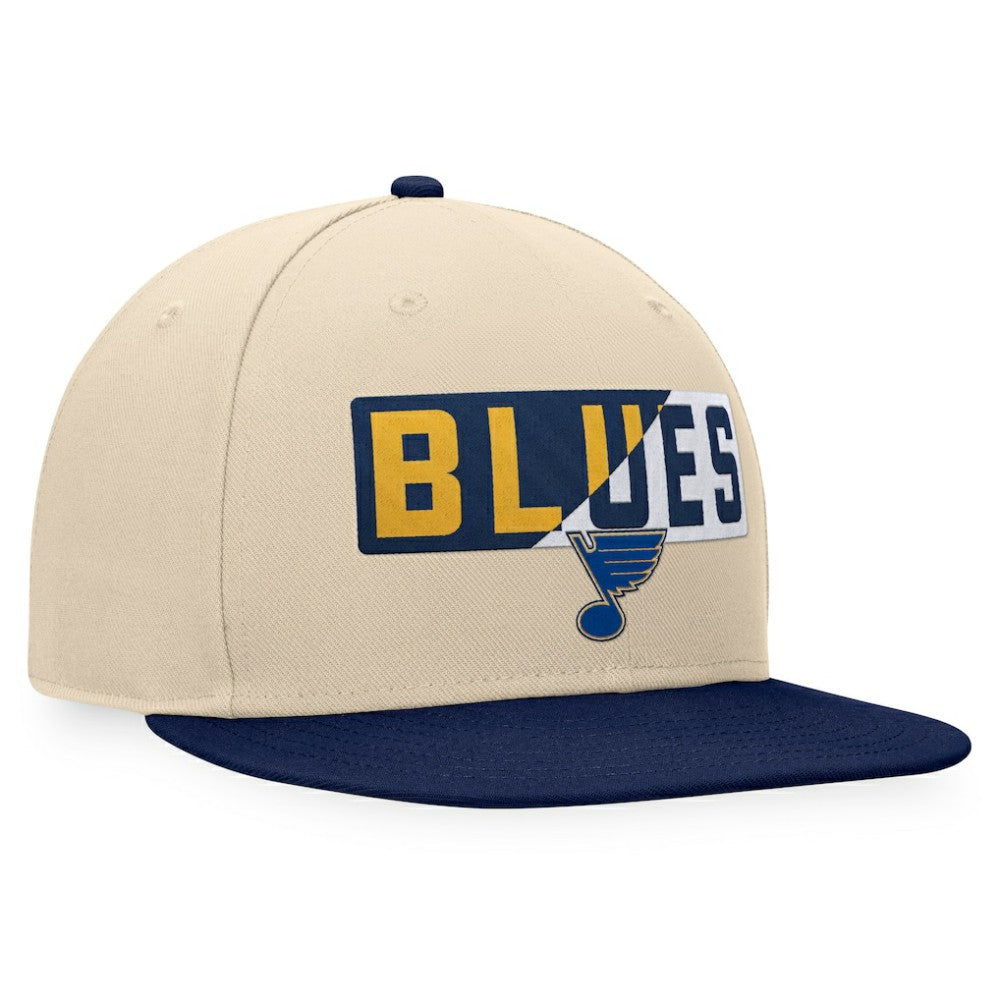 NHL Cream/Navy St. Louis Blues Fanatics Goalaso Snapback Hat