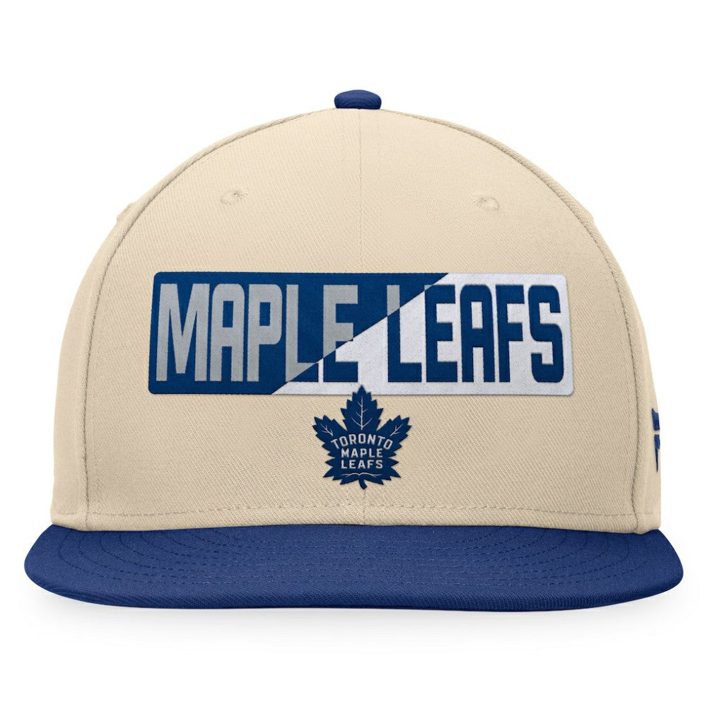 NHL Cream/Blue Toronto Maple Leafs Fanatics Goalaso Snapback Hat
