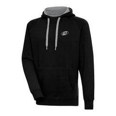 NHL Black Carolina Hurricanes Antigua Metallic Logo Victory Pullover Hoodie