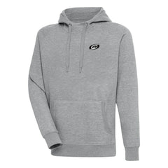 NHL Heather Gray Carolina Hurricanes Antigua Metallic Logo Victory Pullover Hoodie