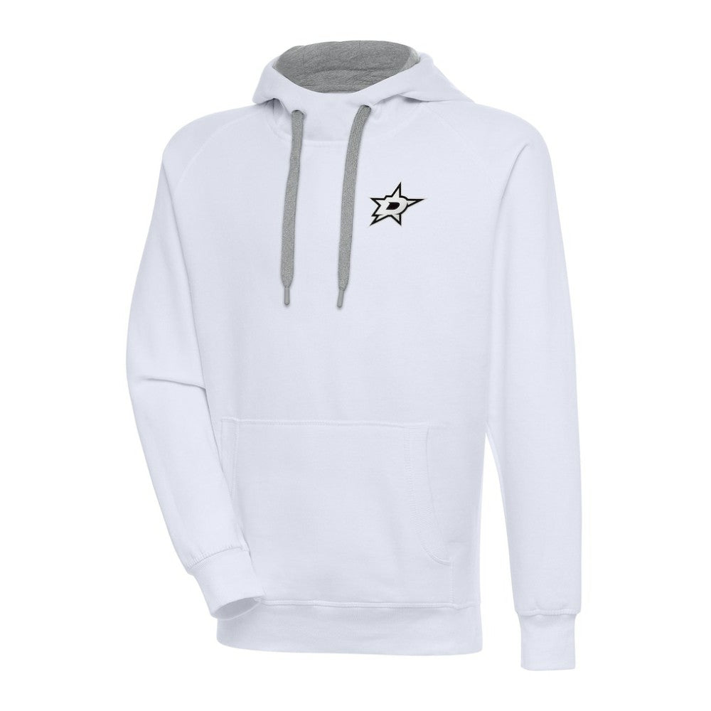 NHL White Dallas Stars Antigua Metallic Logo Victory Pullover Hoodie