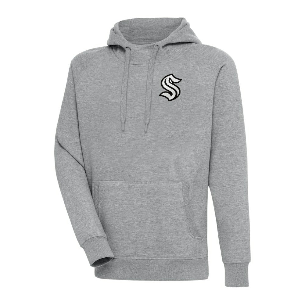 NHL Heather Gray Seattle Kraken Antigua Metallic Logo Victory Pullover Hoodie