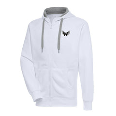 NHL White Washington Capitals Antigua Metallic Logo Victory Full-Zip Hoodie