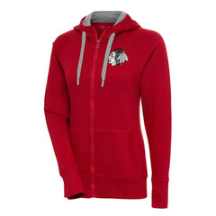 NHL Red Chicago Blackhawks Antigua Women's Metallic Logo Victory Full-Zip Hoodie