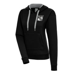 NHL Black New York Rangers Antigua Women's Metallic Logo Victory Pullover Hoodie