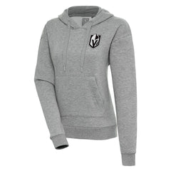 NHL Heather Gray Vegas Golden Knights Antigua Women's Metallic Logo Victory Pullover Hoodie