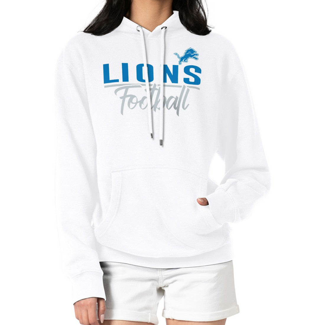 G-III 4Her by Carl Banks Women's Graphic Fleece Pullover Hoodie - Detroit Lions