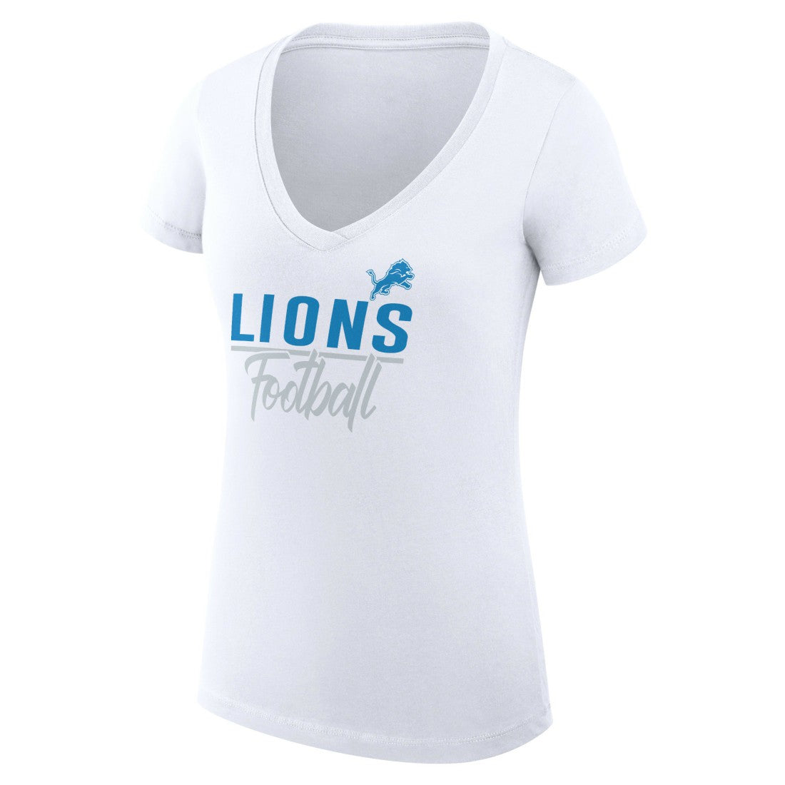G-III 4Her by Carl Banks Women's V-Neck Fitted T-Shirt - Detroit Lions